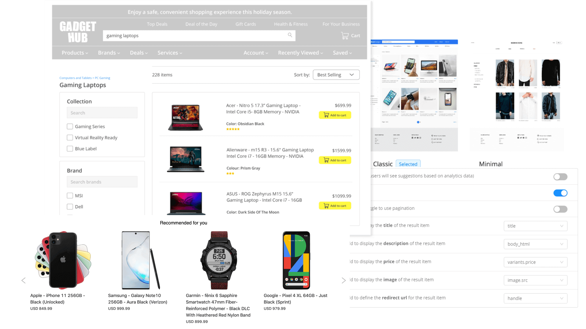 Visual search preview
